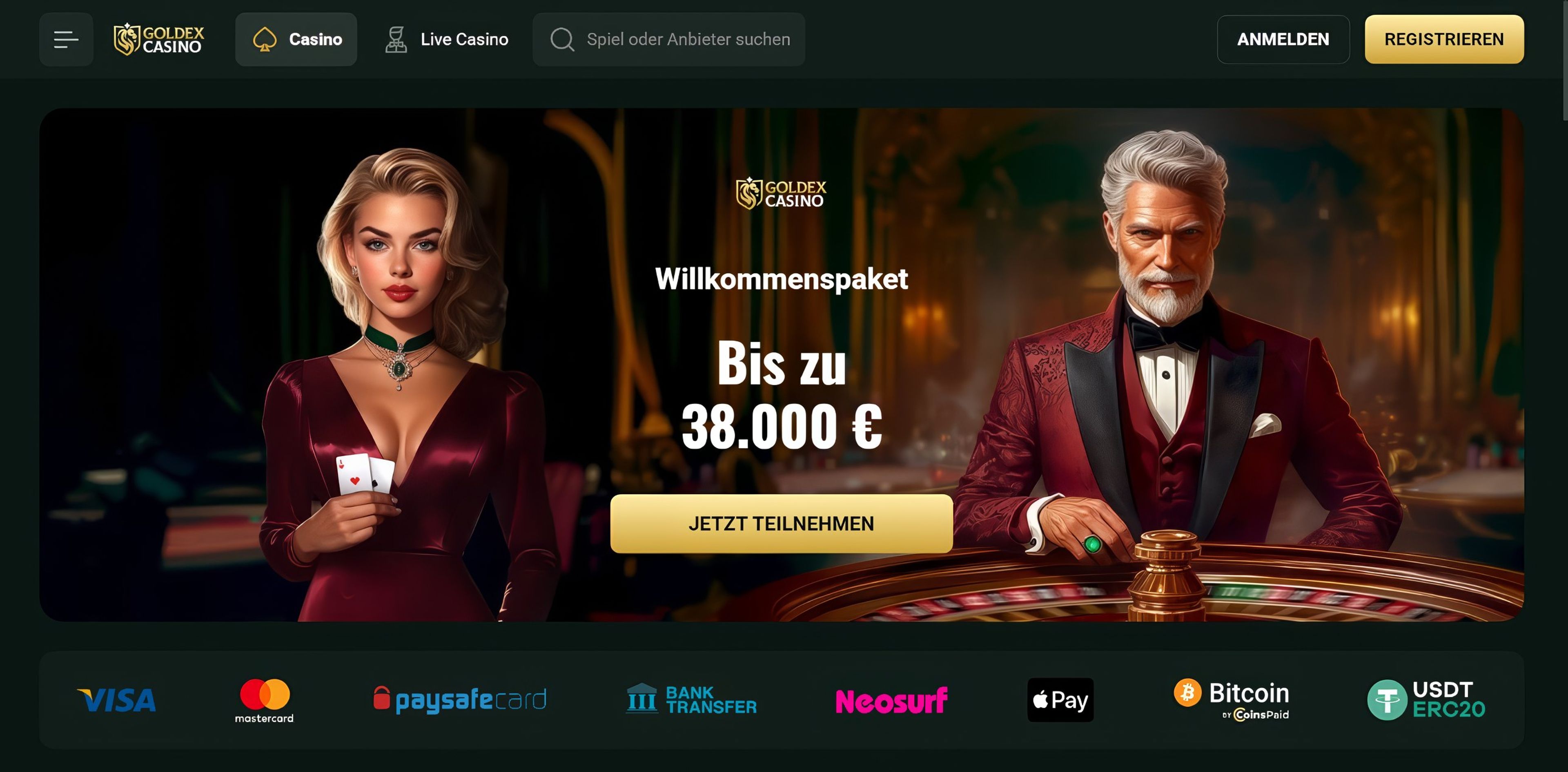 Goldex Casino desktop screenshot 1